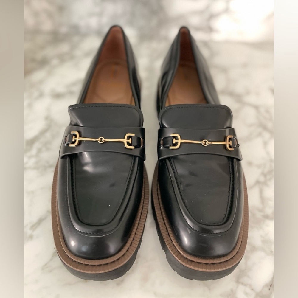 Sam Edelman Chunky Lug Penny Loafer Size 8.5 Black Laurs - Picture 5 of 13